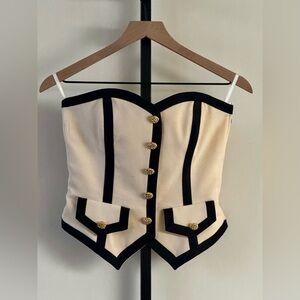 Vintage 90s Escada Couture Bustier Corset Top 100% New Wool